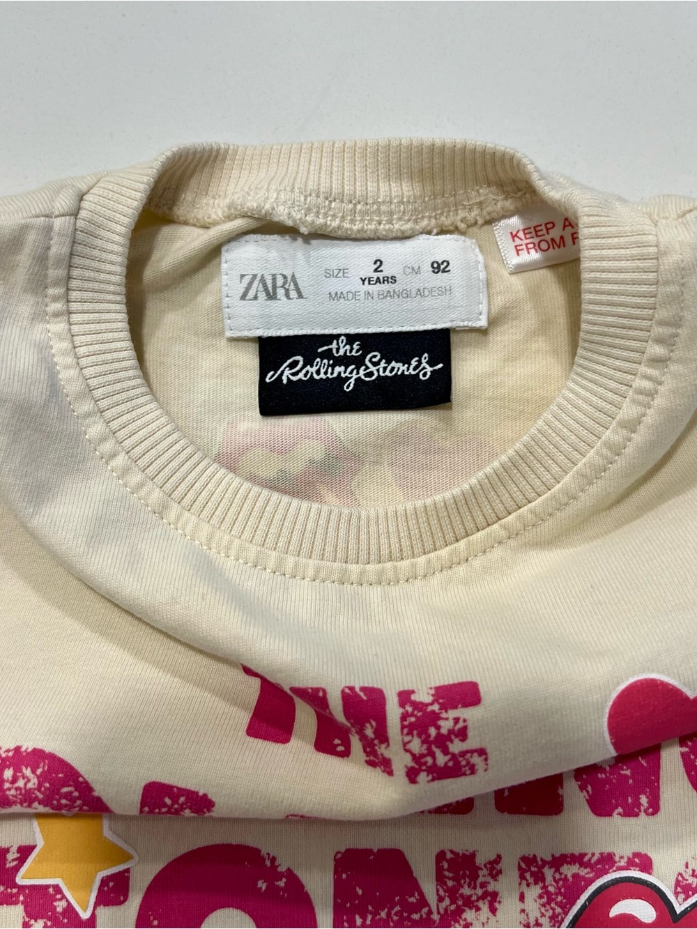 ZARA Kids - The Rolling Stones Cream T-Shirt 🎸❤️😎❤️ - Picture 4 of 8